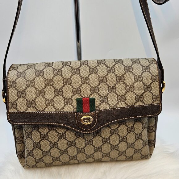 Gucci Web Sherry Line PVC Shoulder Bag - Picture 1 of 17